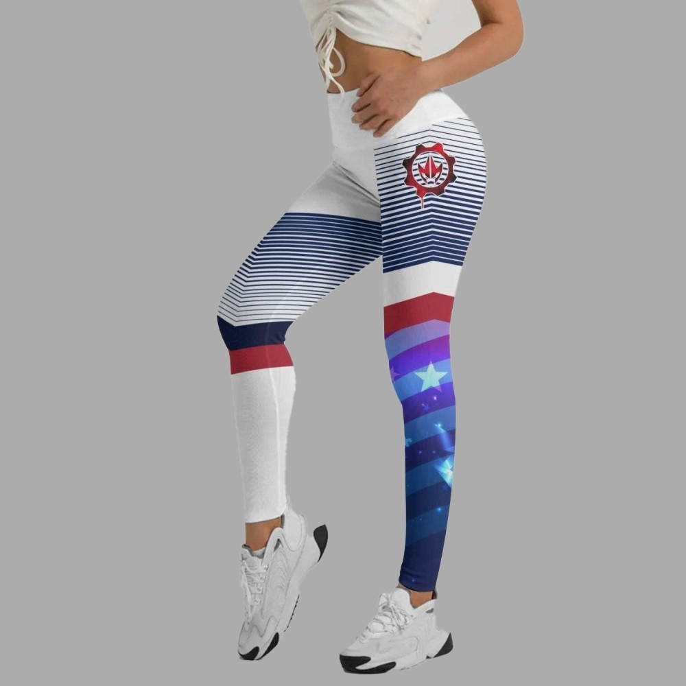 American Flag White Women Compression Legging