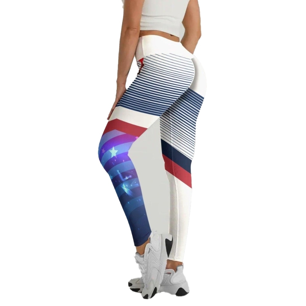 American Flag White Women Compression Legging