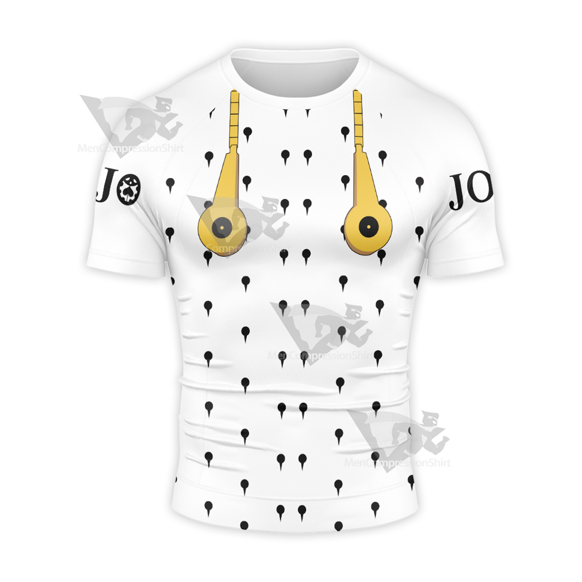 Anime Bizarre Bruno Bucciarati White Short Sleeve Compression Shirt