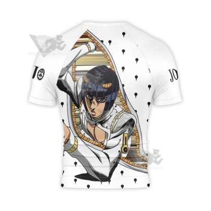 Anime Bizarre Bruno Bucciarati White Short Sleeve Compression Shirt