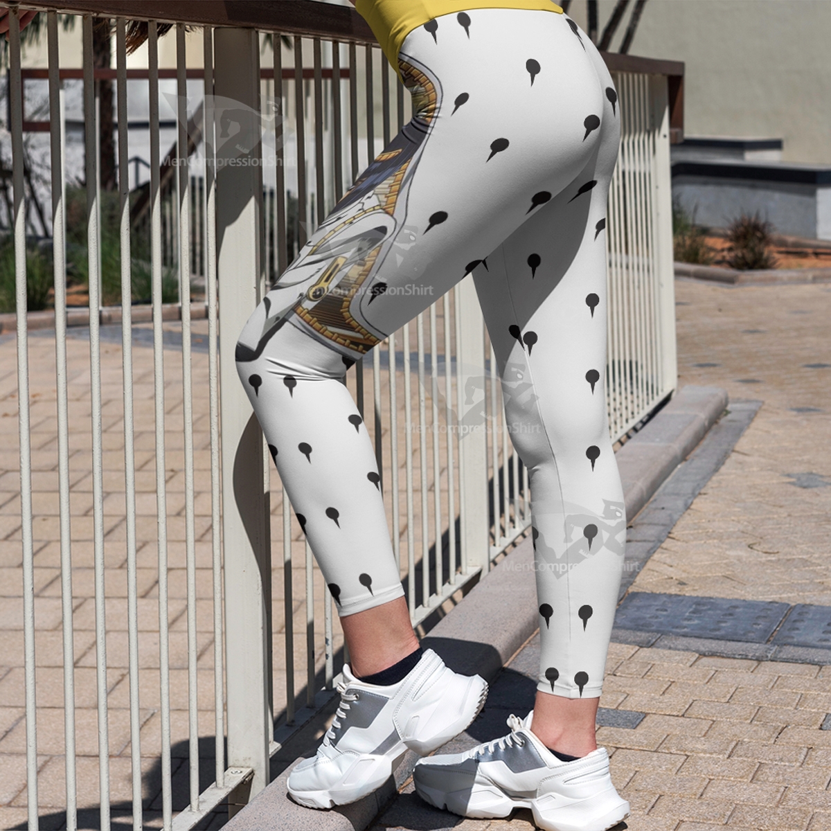 Anime Bizarre Bruno Bucciarati White Women Compression Legging-MensCompressionShirt