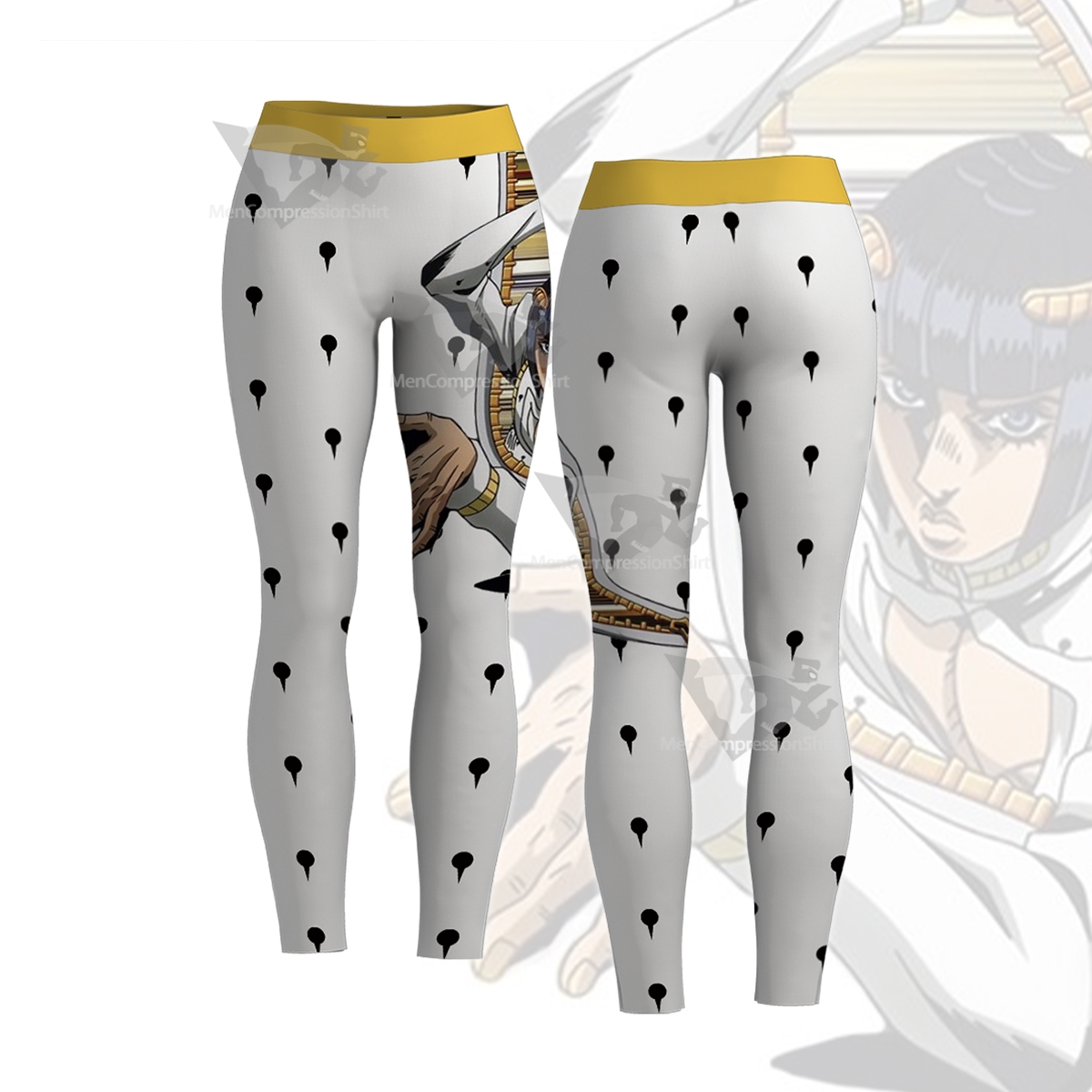 Anime Bizarre Bruno Bucciarati White Women Compression Legging-MensCompressionShirt