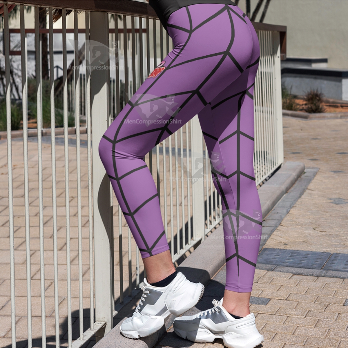 Anime Bizarre Wind Prosciutto Purple Women Compression Legging-MensCompressionShirt