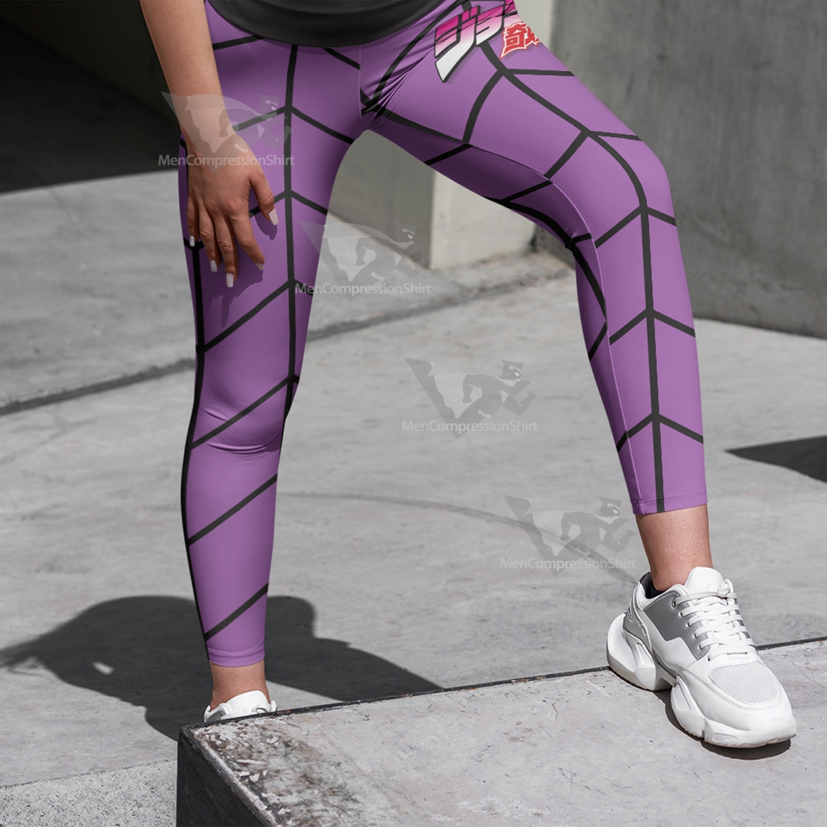 Anime Bizarre Wind Prosciutto Purple Women Compression Legging-MensCompressionShirt