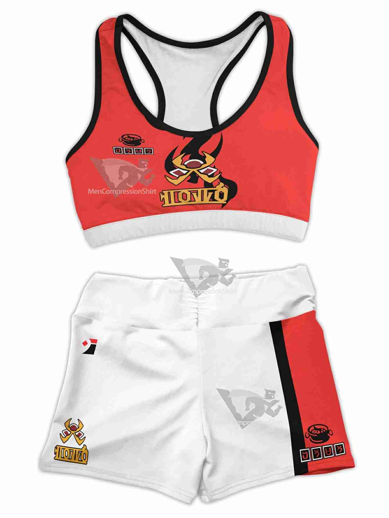 Anime Fire Women Compression Active Wear Set