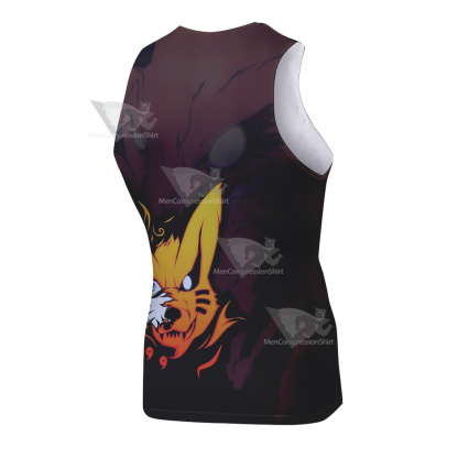 Anime Kurama Black Sleeveless Compression Shirt