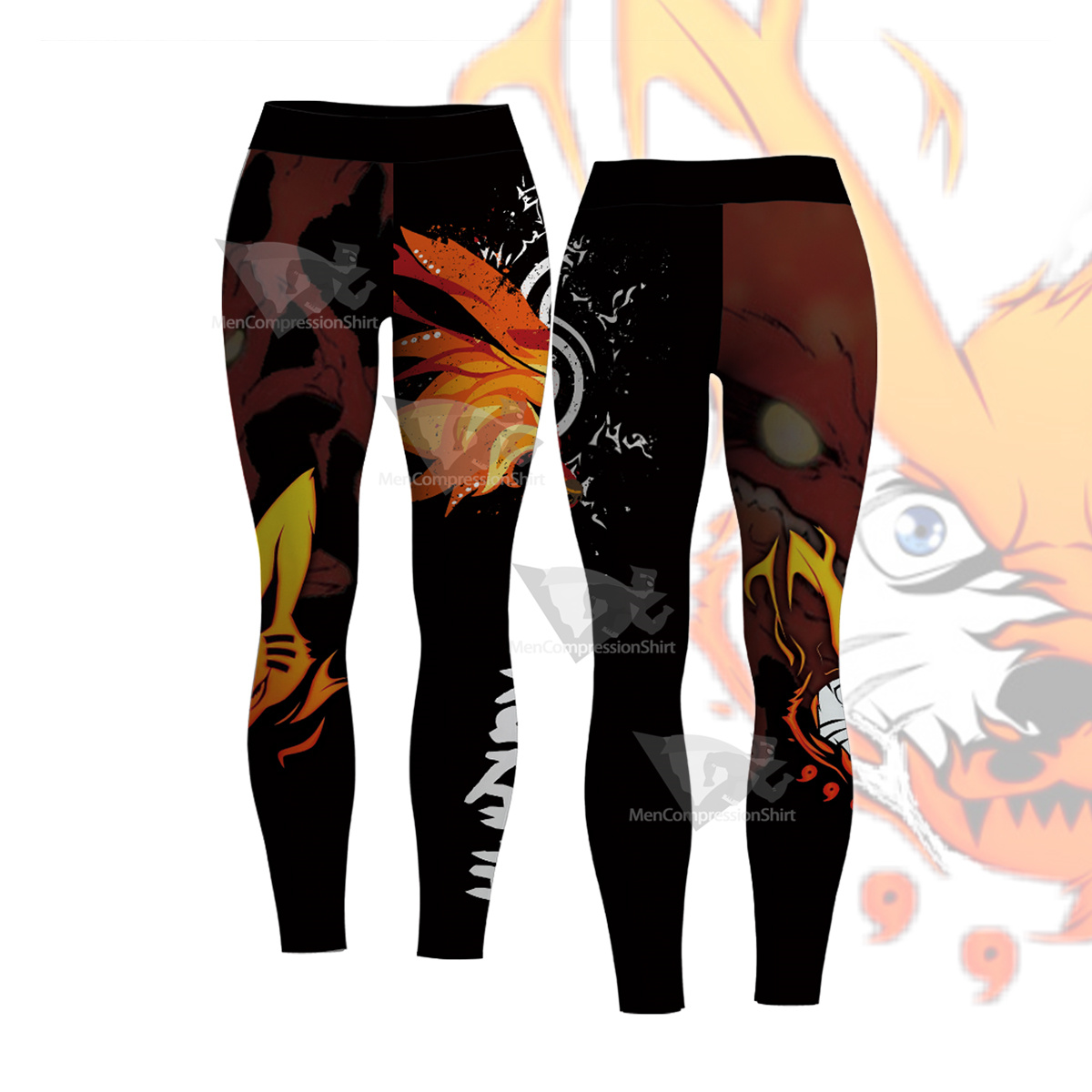 Anime Kurama Black Women Compression Legging