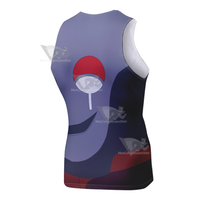 Anime Uchiha Madara Blue Sleeveless Compression Shirt