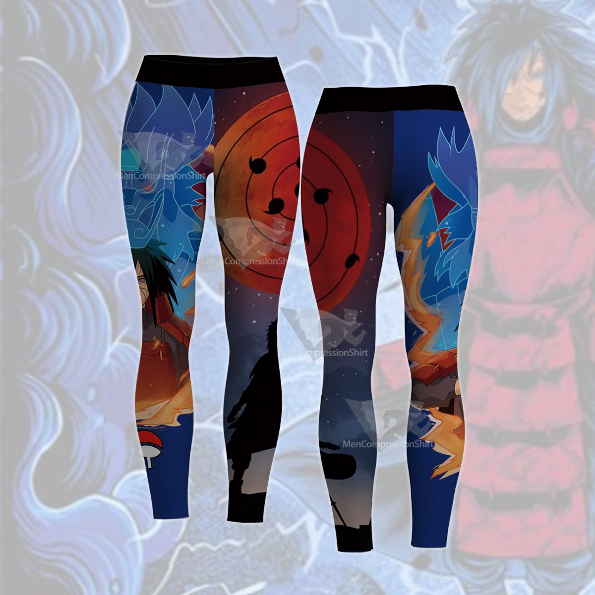 Anime Uchiha Madara Blue Women Compression Legging