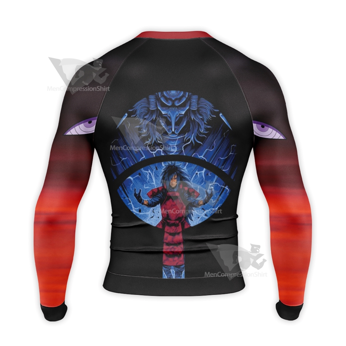 Anime Uchiha Madara Classic Red Long Sleeve Compression Shirt