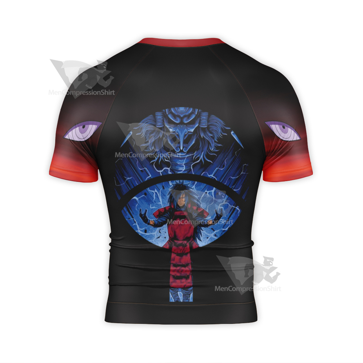 Anime Uchiha Madara Classic Red Short Sleeve Compression Shirt