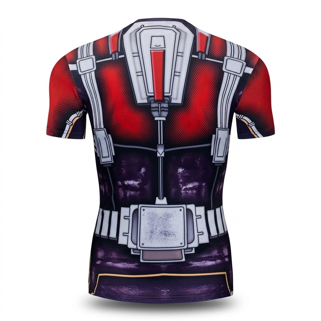 Ant Man Civilwar Red Blue Short Sleeve Compression Shirt