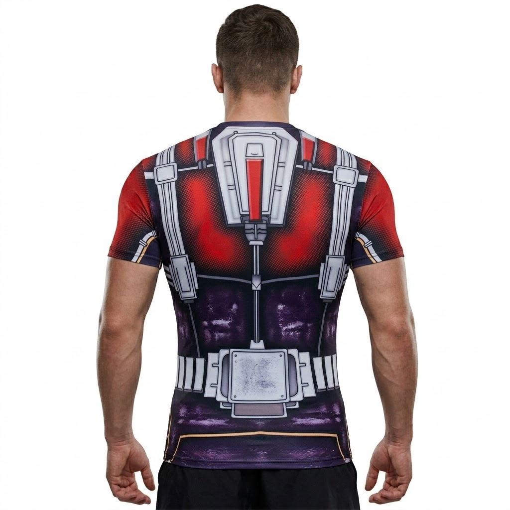 Ant Man Civilwar Red Blue Short Sleeve Compression Shirt