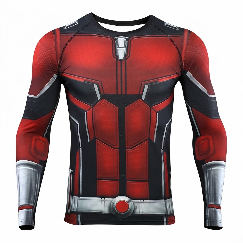 Ant Man Endgame Red Blue Long Sleeve Compression Shirt