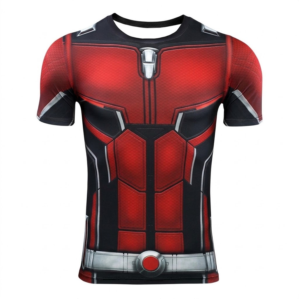 Ant Man Endgame Red Pink Short Sleeve Compression Shirt