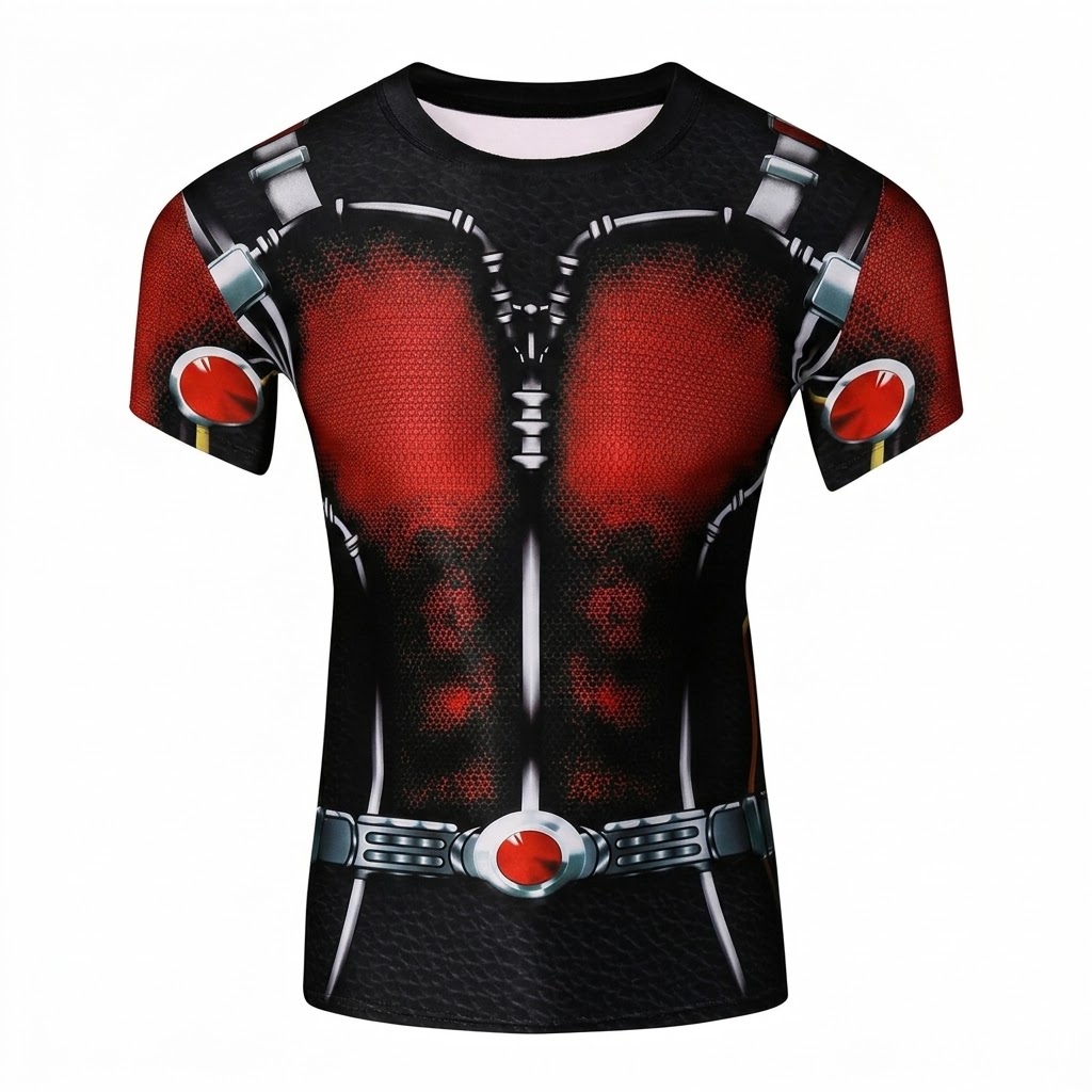 Ant Man Red Blue Short Sleeve Compression Shirt