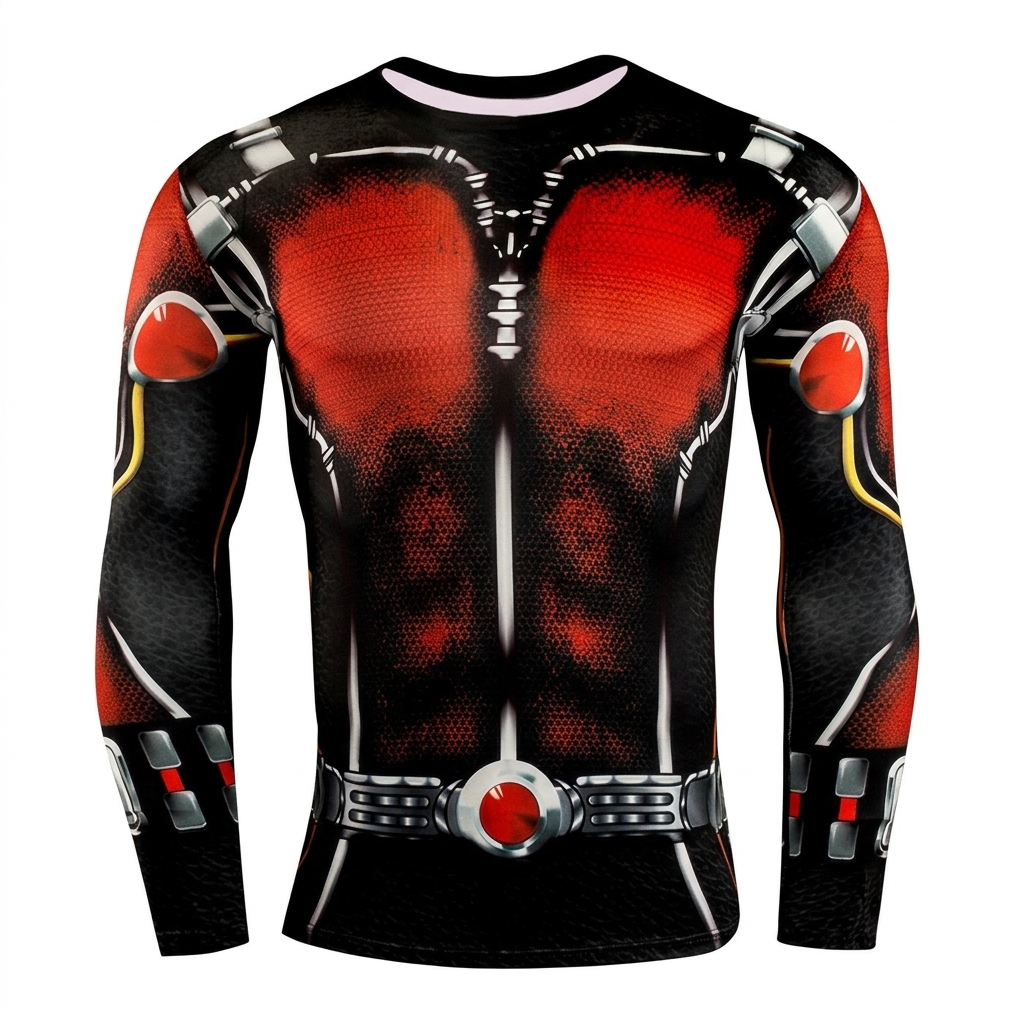 Ant Man Red Orange Long Sleeve Compression Shirt