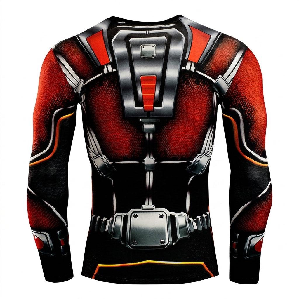 Ant Man Red Orange Long Sleeve Compression Shirt