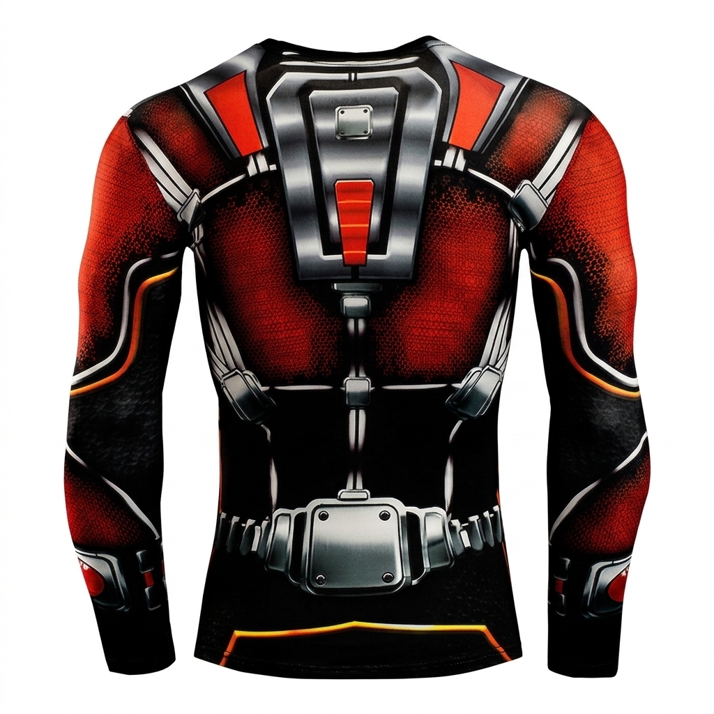 Ant Man Red Orange Long Sleeve Compression Shirt