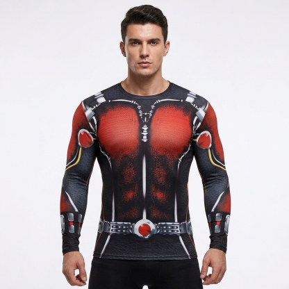 Ant Man Red Orange Long Sleeve Compression Shirt