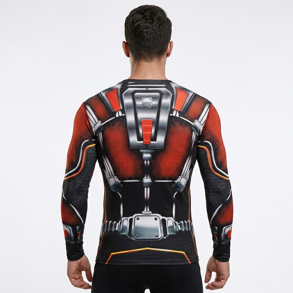 Ant Man Red Orange Long Sleeve Compression Shirt
