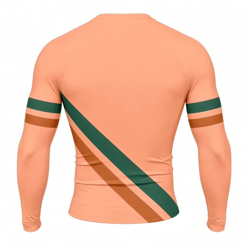 Apricot Evergreen Forward Customizable Long Sleeve Compression Shirt back customization preview
