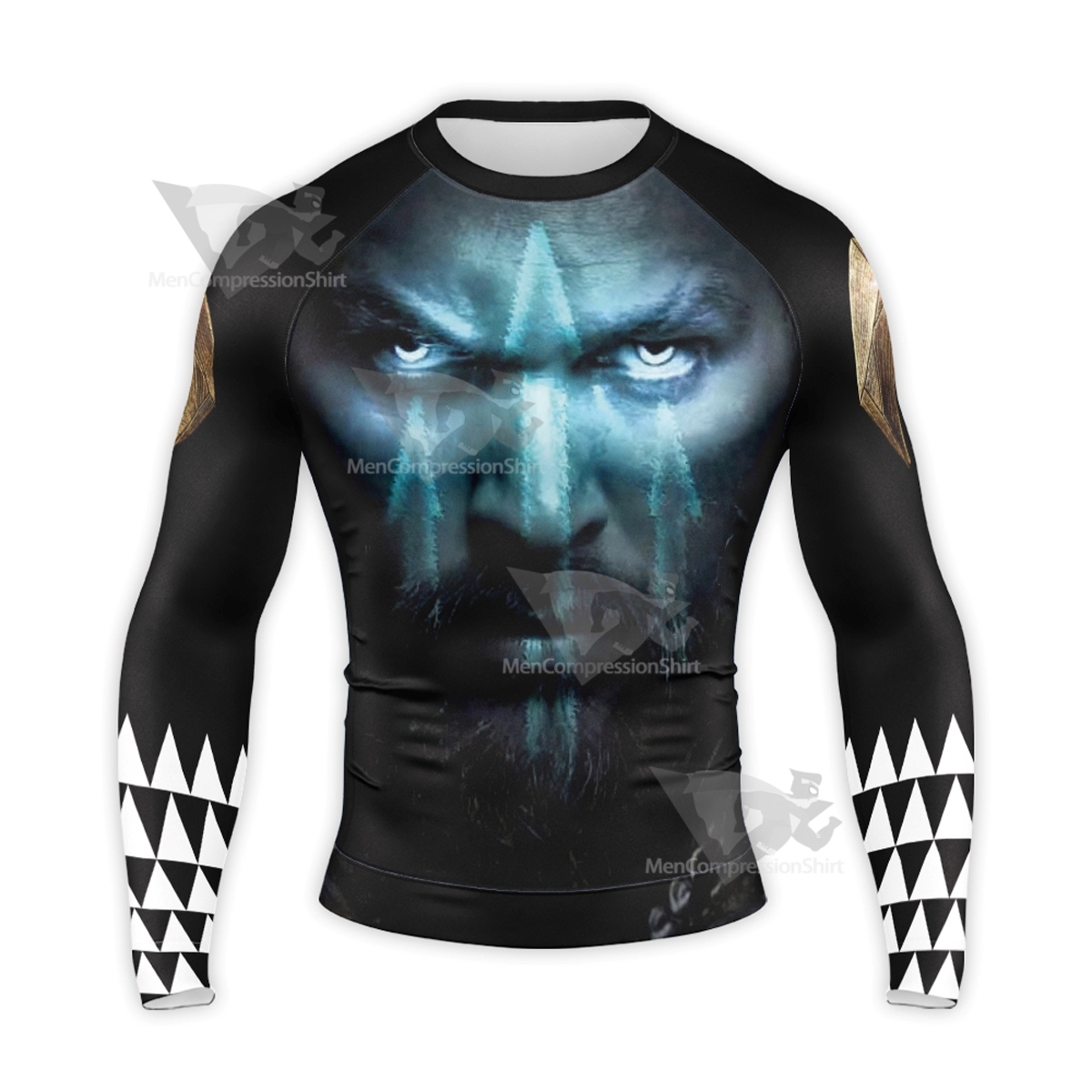 Aquaman Dark Black Long Sleeve Compression Shirt