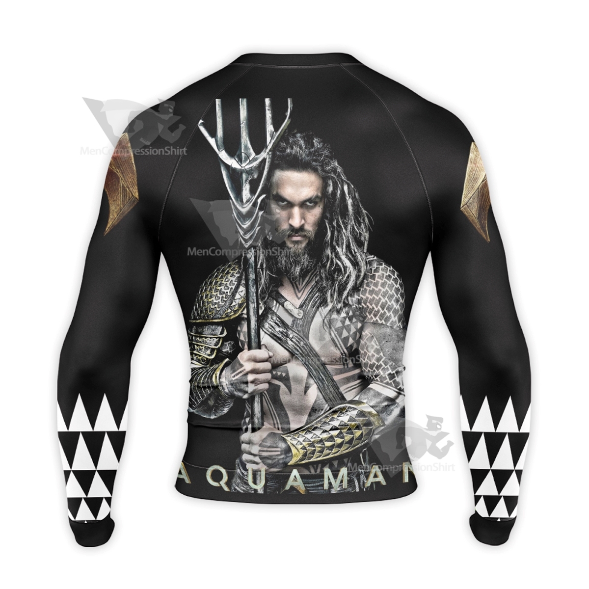 Aquaman Dark Black Long Sleeve Compression Shirt