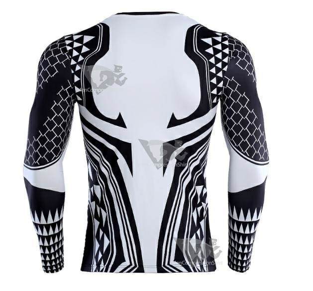 Aquaman Dark Tattoo Long Sleeve Compression Rash Guard