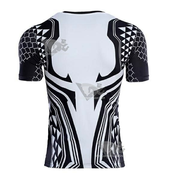 Aquaman Dark Tattoo Short Sleeve Compression Rash Guard