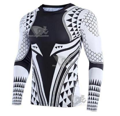 Aquaman Light Tattoo Long Sleeve Compression Rash Guard