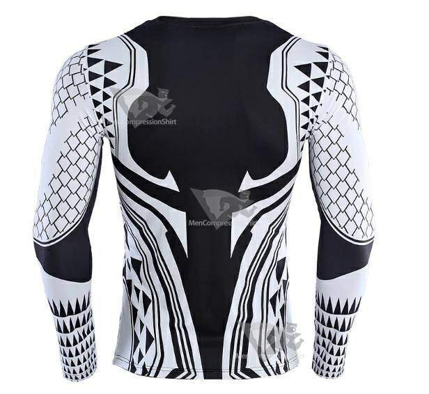 Aquaman Light Tattoo Long Sleeve Compression Rash Guard