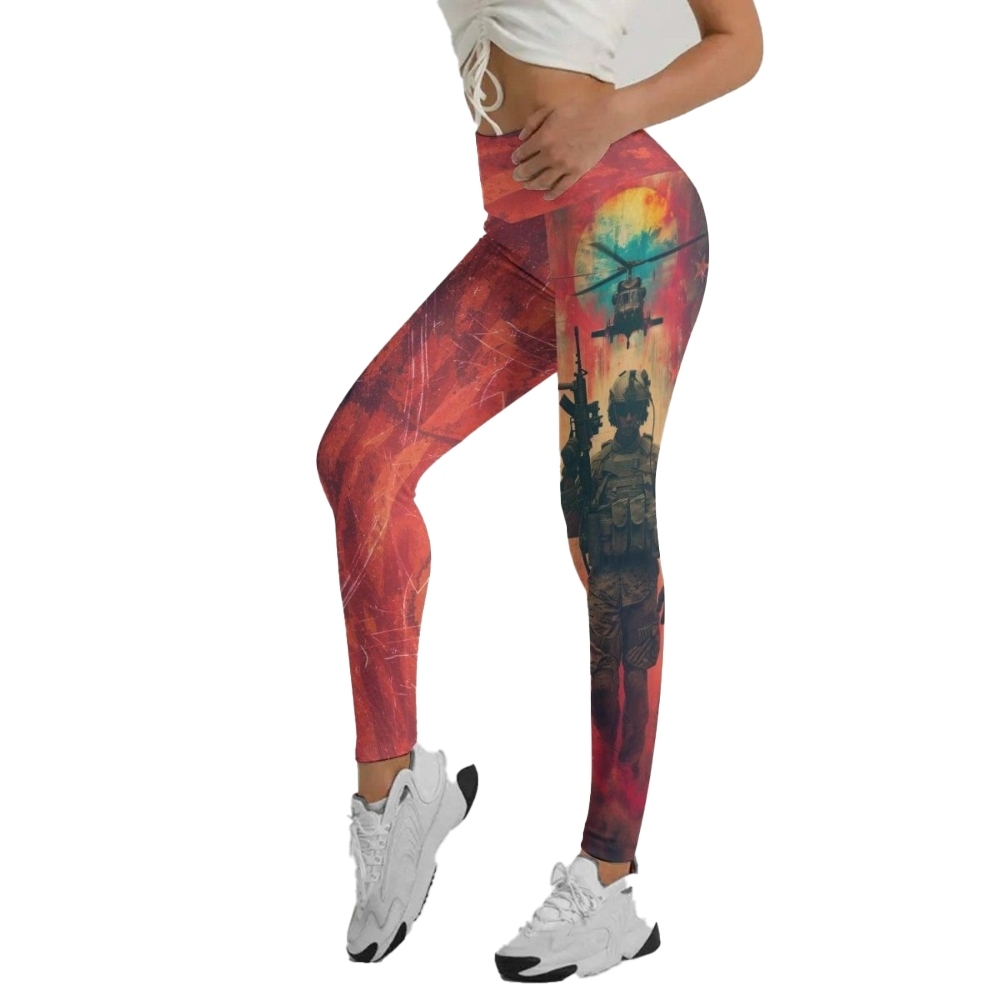 Army American Flag Women Compression Legging