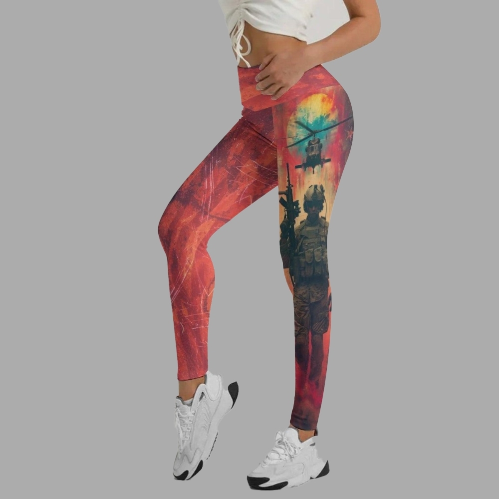Army American Flag Women Compression Legging