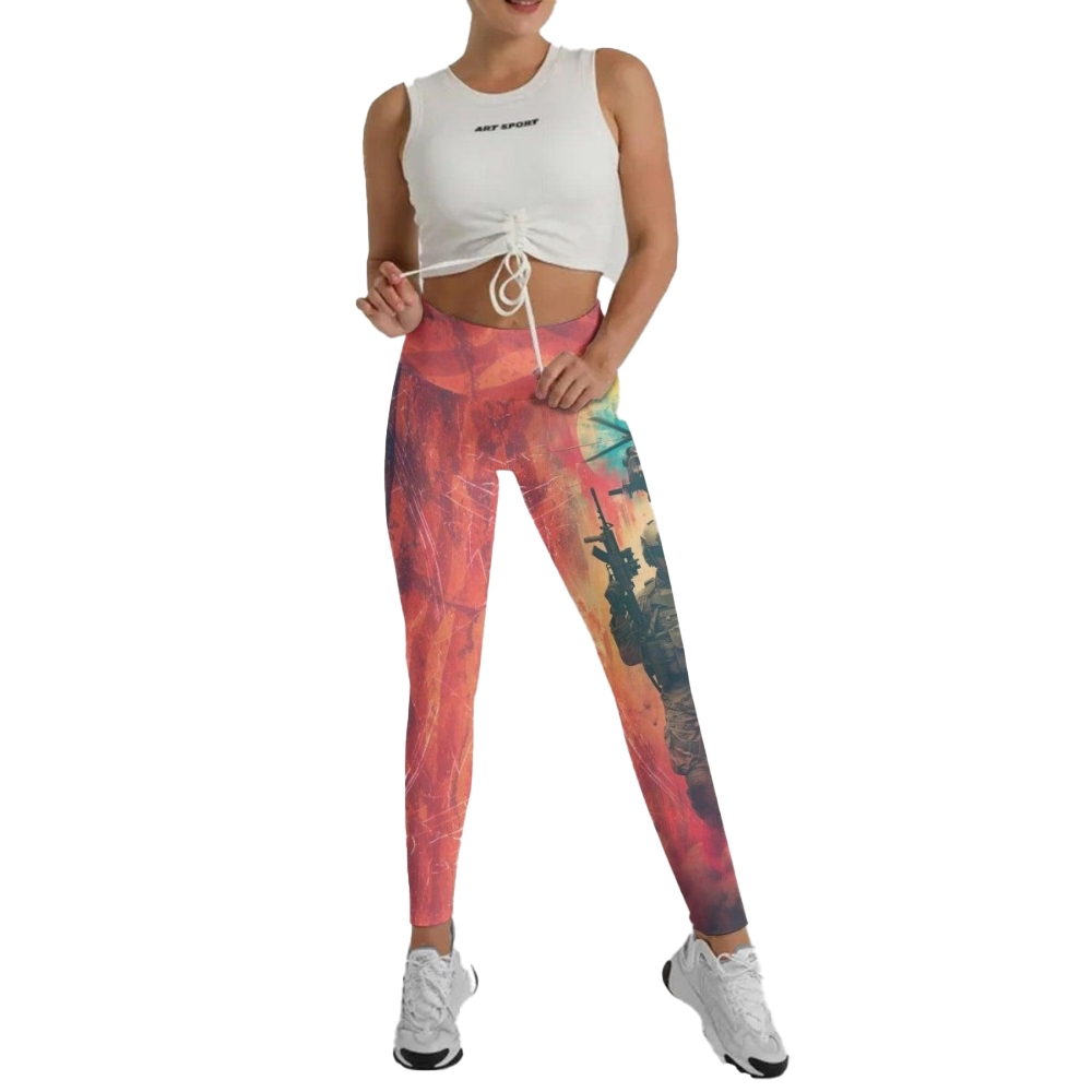 Army American Flag Women Compression Legging