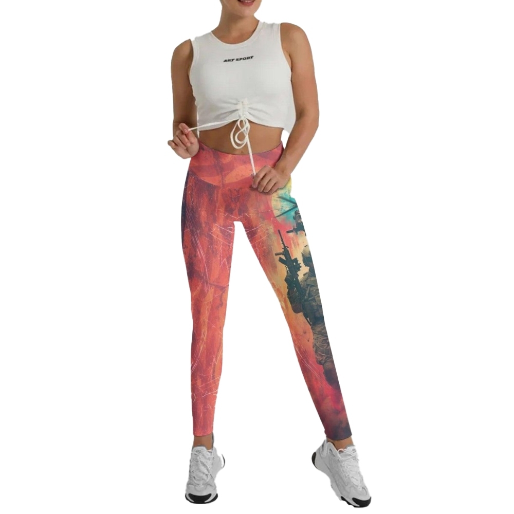 Army American Flag Women Compression Legging
