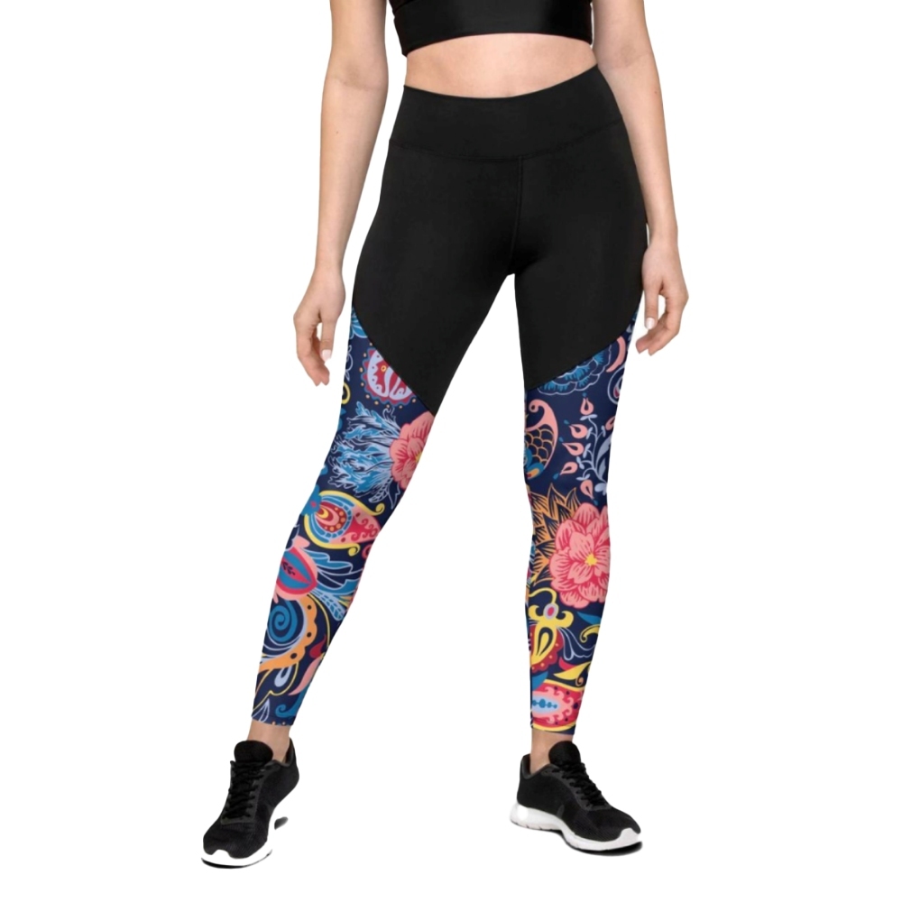 Art Deco Floral Women Compression Legging