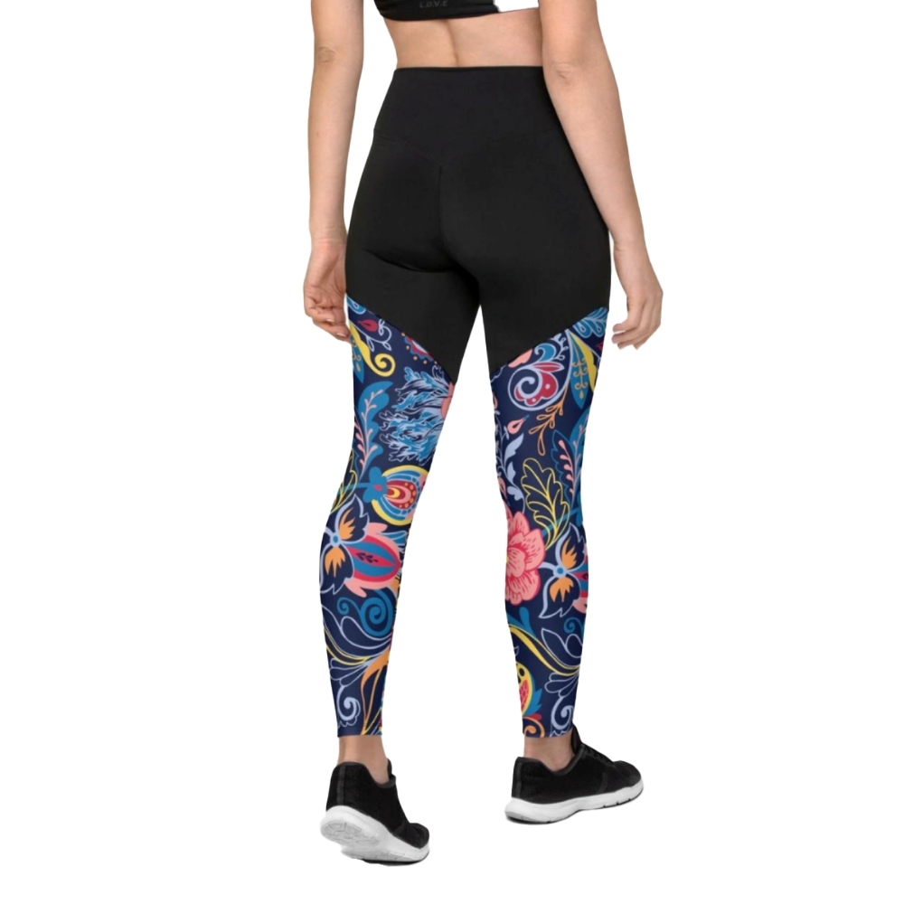 Art Deco Floral Women Compression Legging