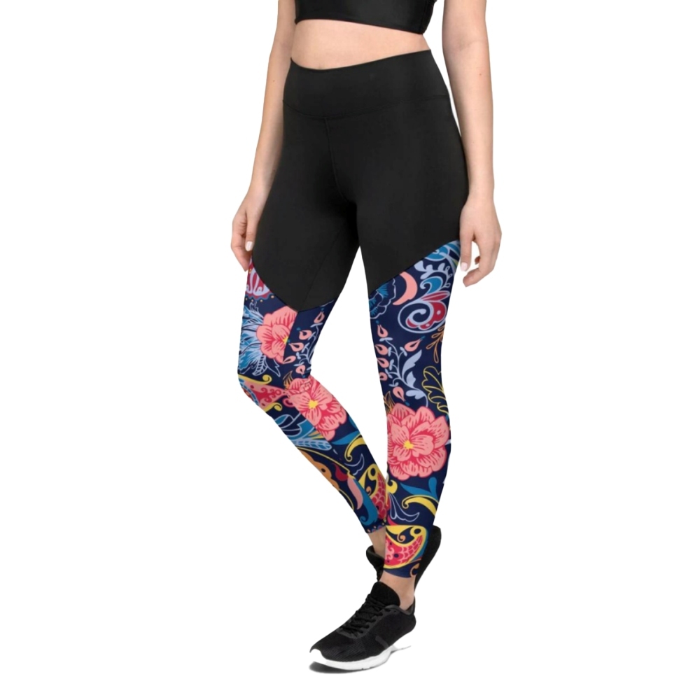 Art Deco Floral Women Compression Legging