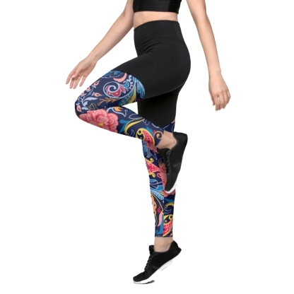 Art Deco Floral Women Compression Legging