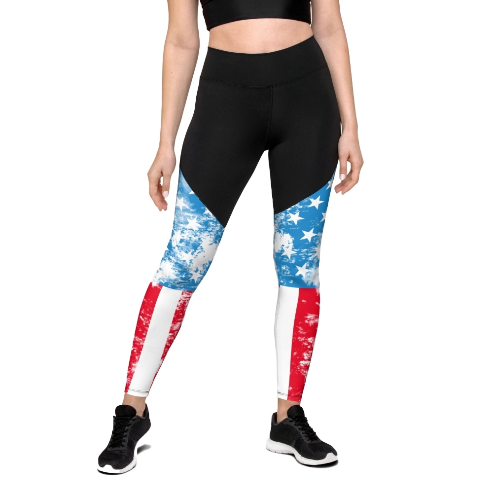 Artsy American Flag Women Compression Legging