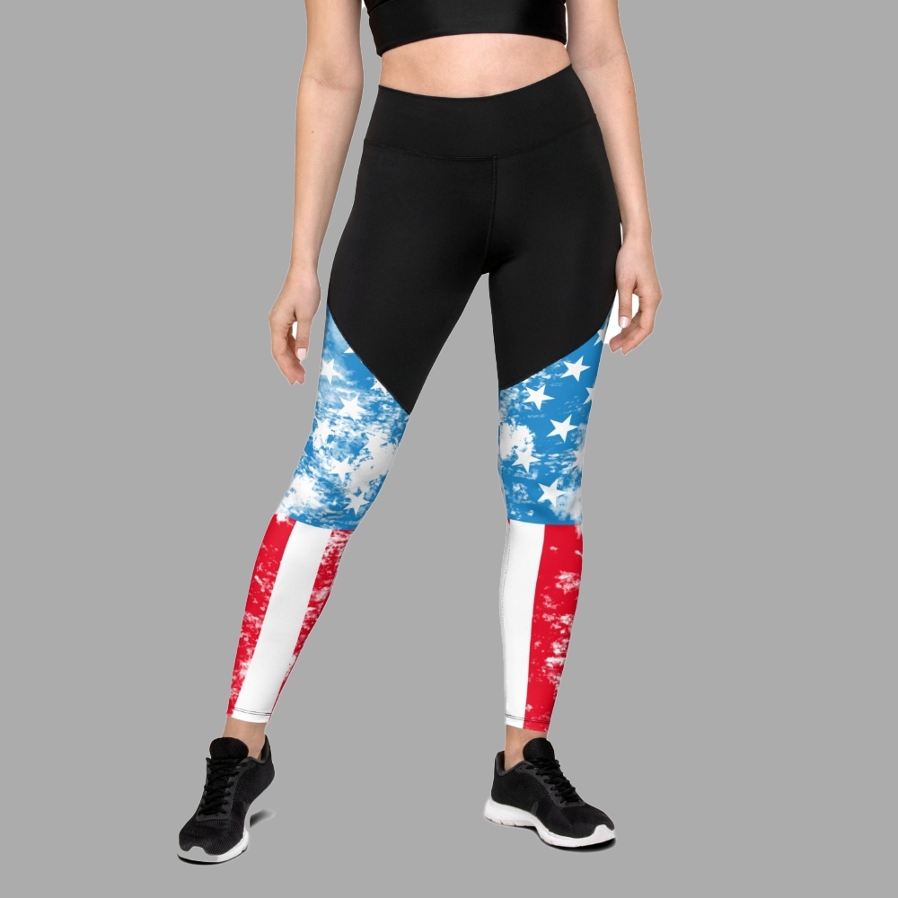 Artsy American Flag Women Compression Legging