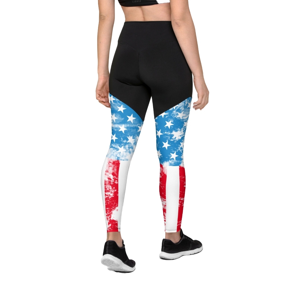 Artsy American Flag Women Compression Legging