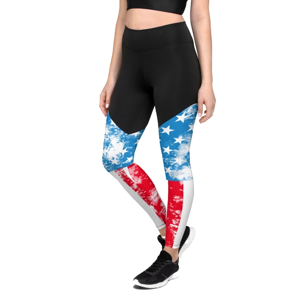 Artsy American Flag Women Compression Legging