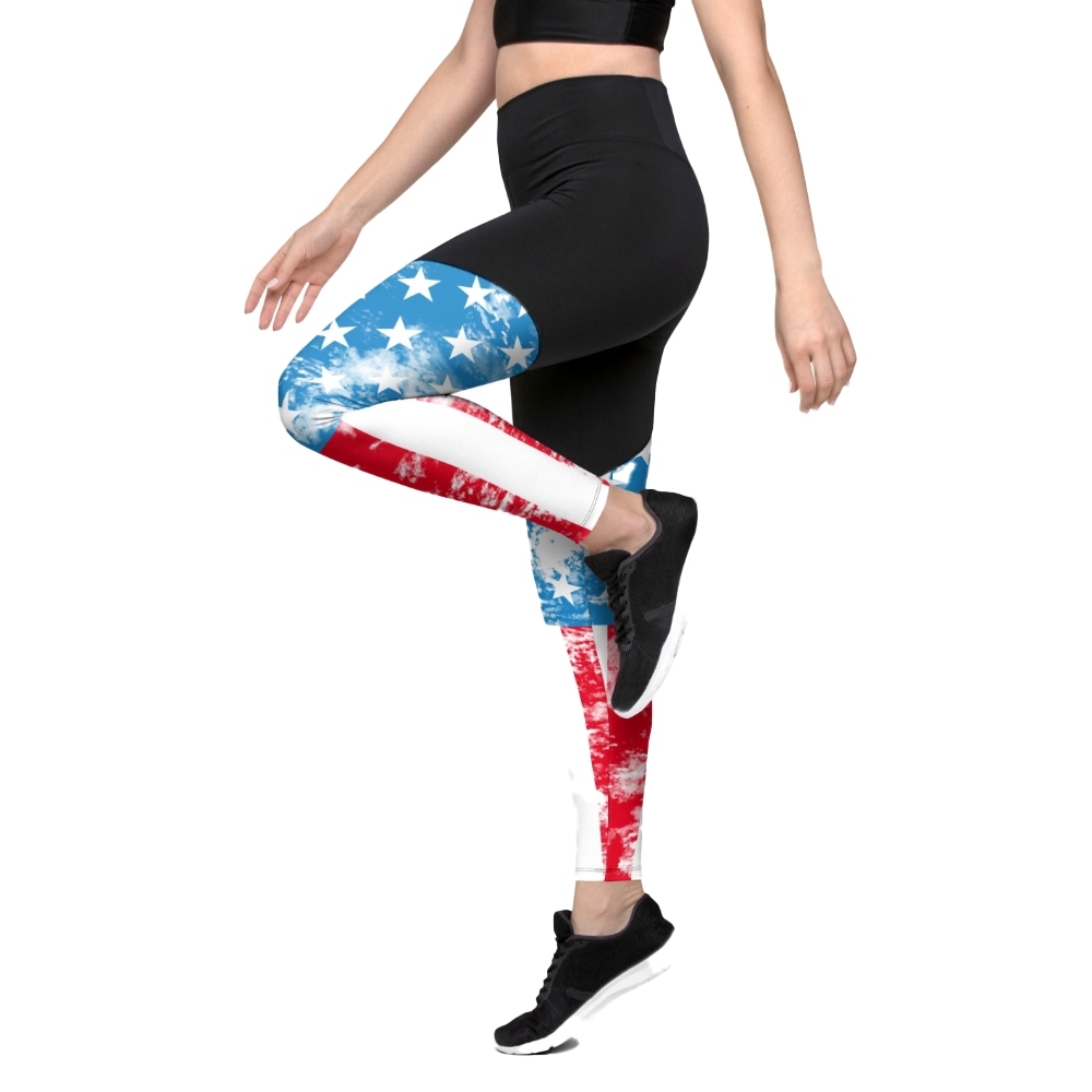 Artsy American Flag Women Compression Legging