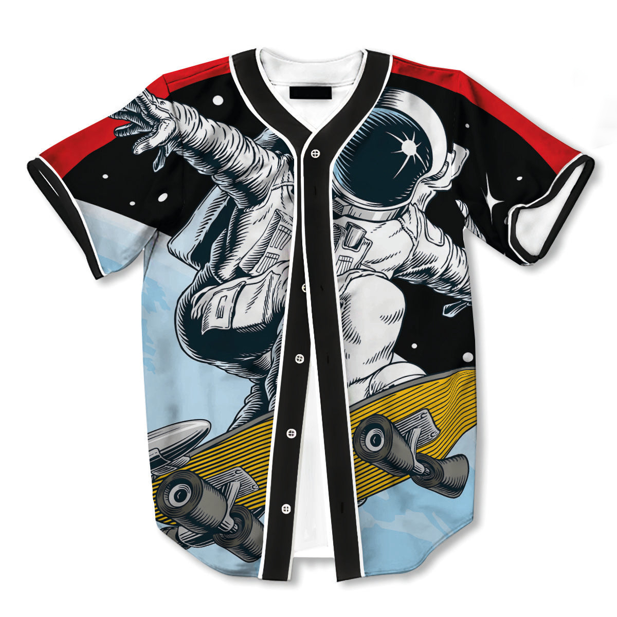 Astronaut Skateboard 3d Print Full Size Baseball Jerseys