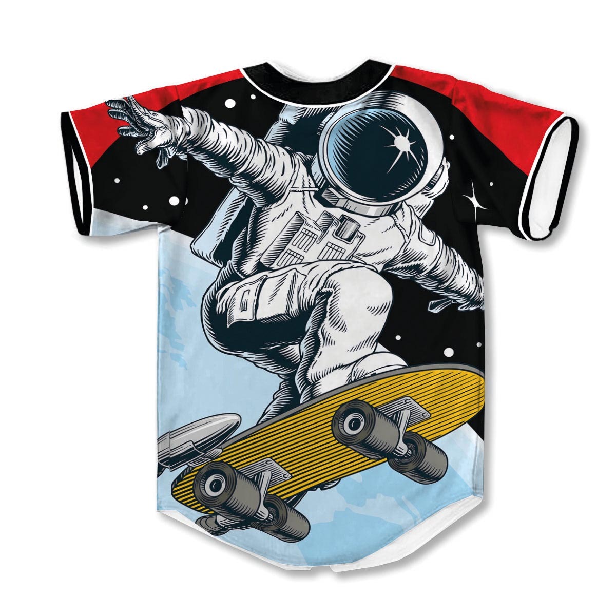 Astronaut Skateboard 3d Print Full Size Baseball Jerseys