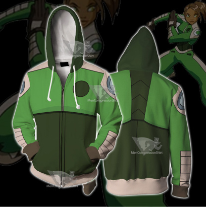 Atom Lioness Green Cosplay Zip Up Hoodie