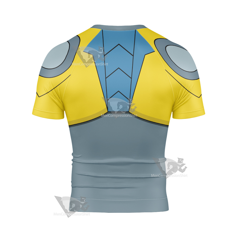Atom Shark Yellow Cosplay Short Sleeve Compression Shirt