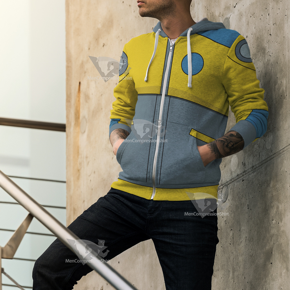 Atom Shark Yellow Cosplay Zip Up Hoodie
